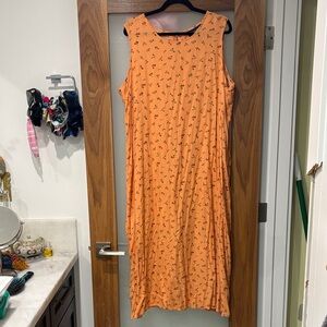 Vintage Denim&Co Orange Floral Polkadot Dress